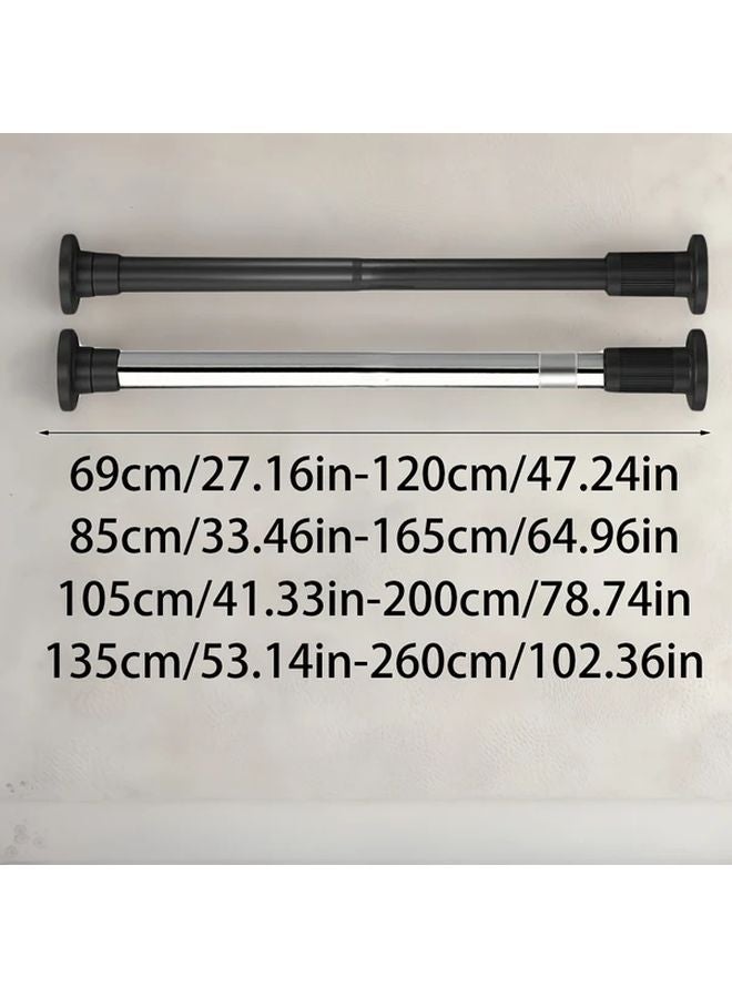 Adjustable No Drill Telescopic Rod Iron Black 85 165cm Closet Cabinet Support Bar - Image 3
